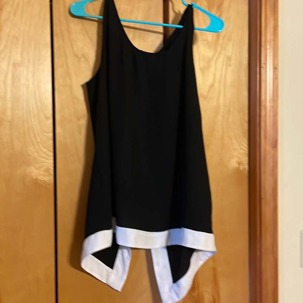 Express Black and White Tank with open lower back